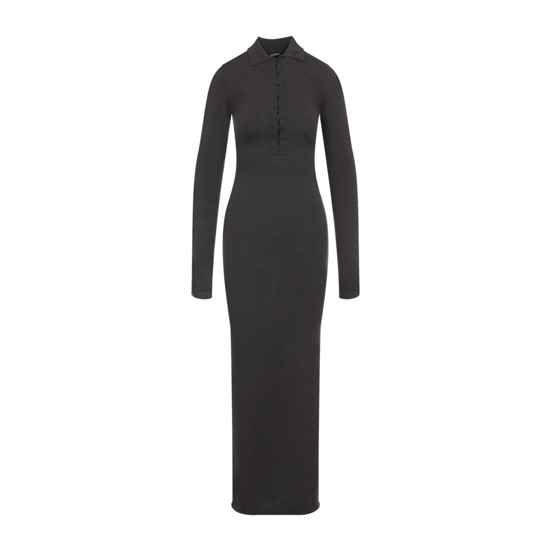 Jacquemus Long Fitted Merino Wool Blend Dress