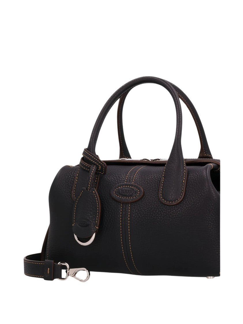 Tod's Black Dbk Bauletto Mini Pebbled Calf Leather Tote Bag