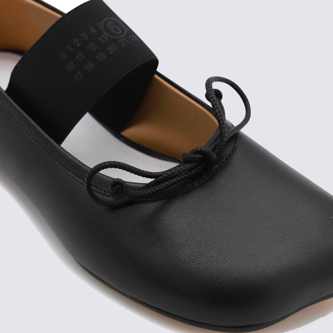 Mm6 By Maison Margiela Black Leather Flats