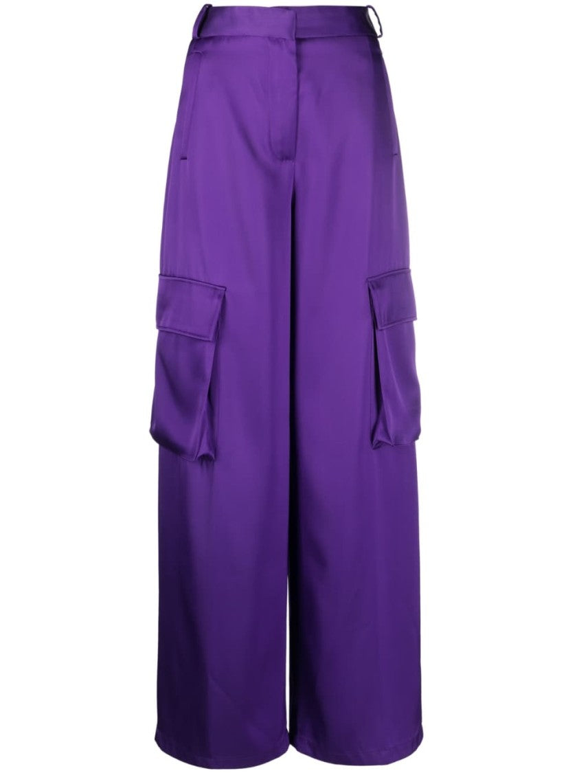Versace Orchid Purple Wide-Leg Cargo Trousers