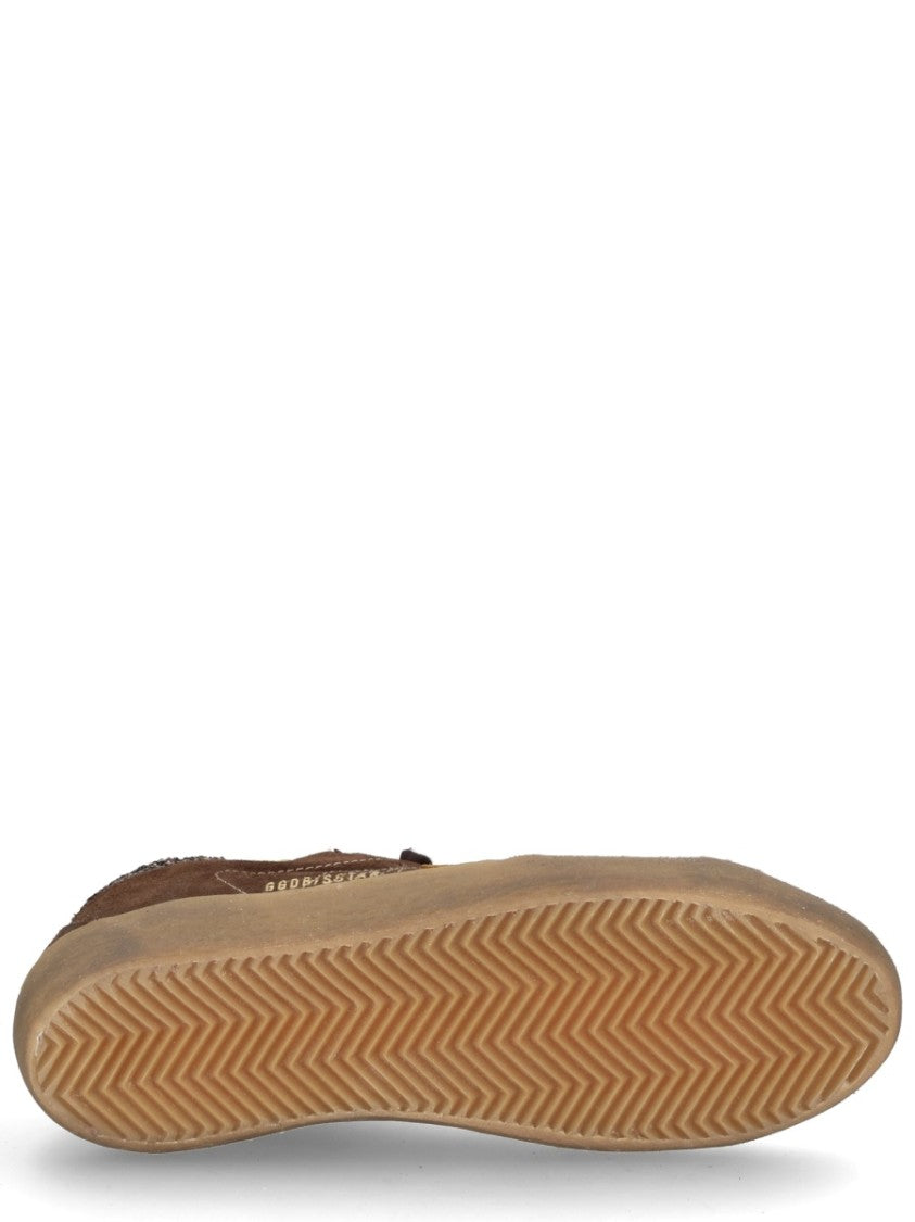 Golden Goose Brown Super-Star Yellow Patch Sneakers