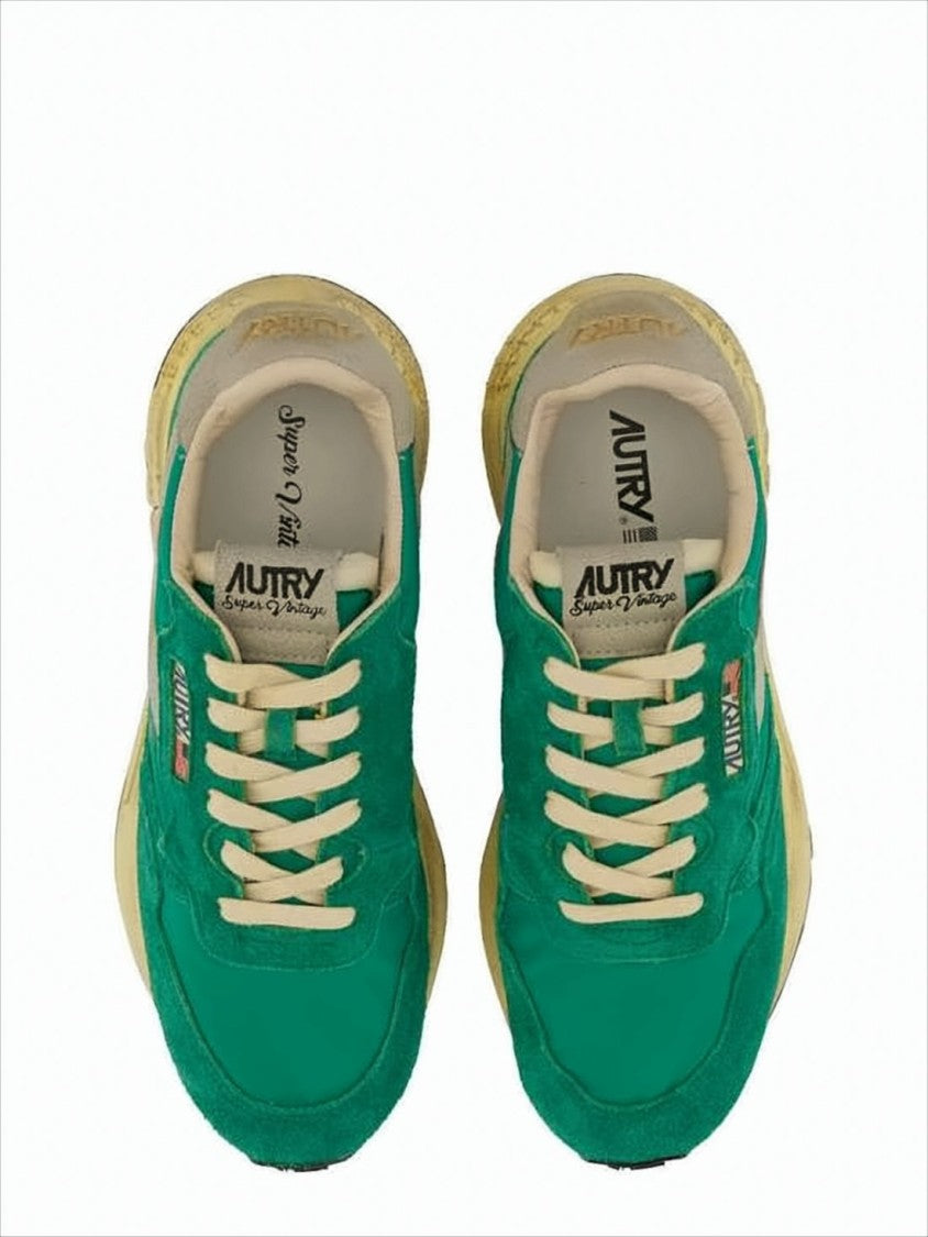 Autry Green Leather And Nylon Sneakers