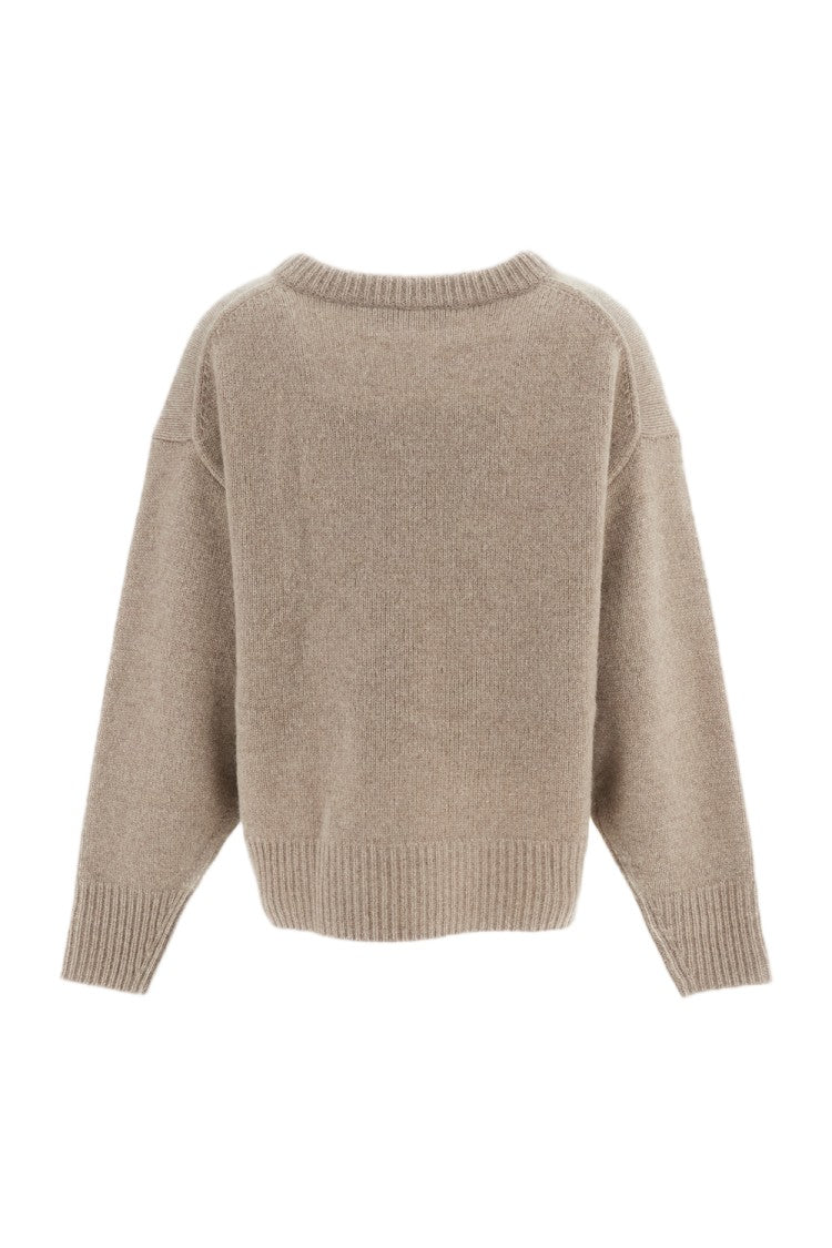Arch4 Beige Estelle Chunky-Knit V-Neck Cashmere Sweater