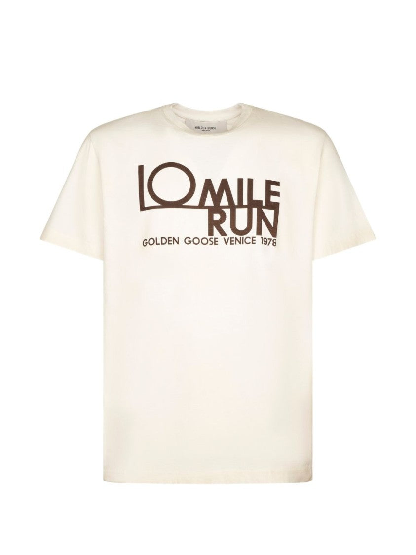 Golden Goose Off-White Relaxed Fit Bold Graphic T-Shirt