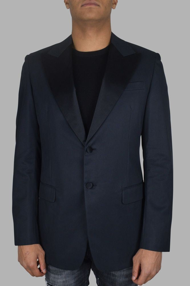 Prada Tailored Dark Blue Cotton Suit Jacket