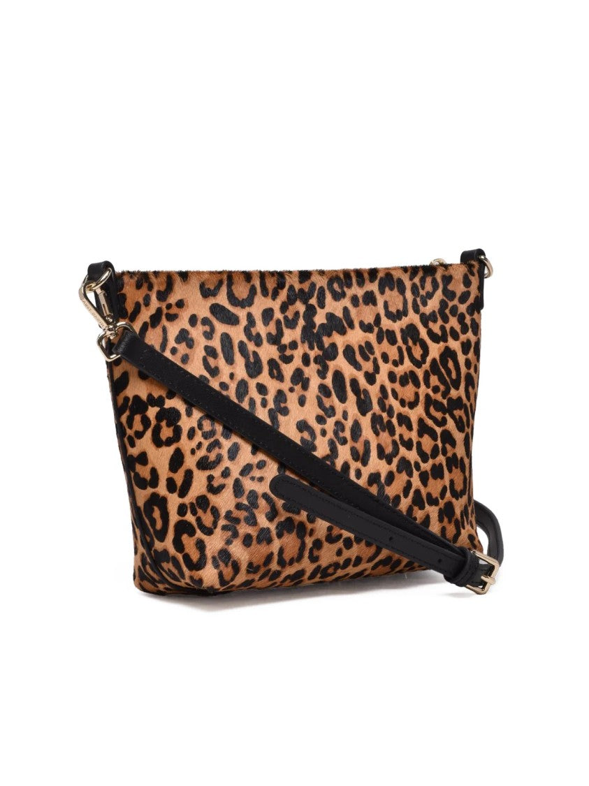 Mc2 Saint Barth Ponyhair And Leather Clutch Pouch With Zipper Closure