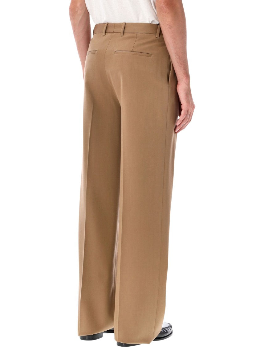Lardini Migio Single-Pleat Wool Gabardine Formal Pants