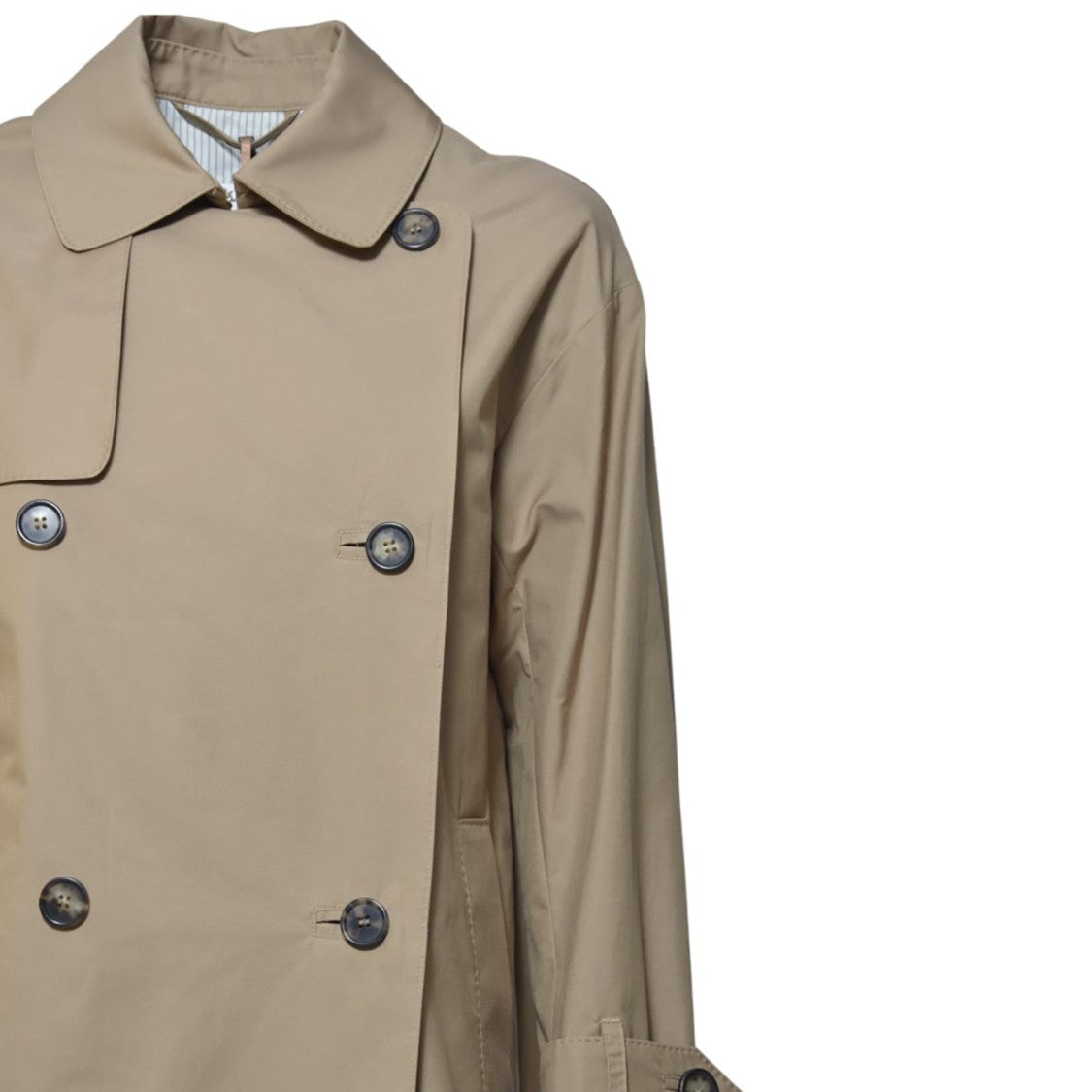 Max Mara Short Double-Breasted Water-Repellent Trench Coat