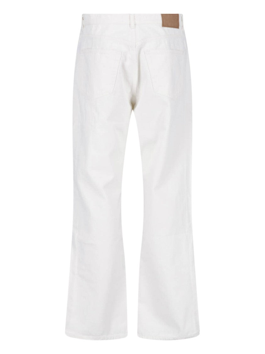 Jeanerica Straight Fit White Denim Jeans With Classic Five-Pocket Design