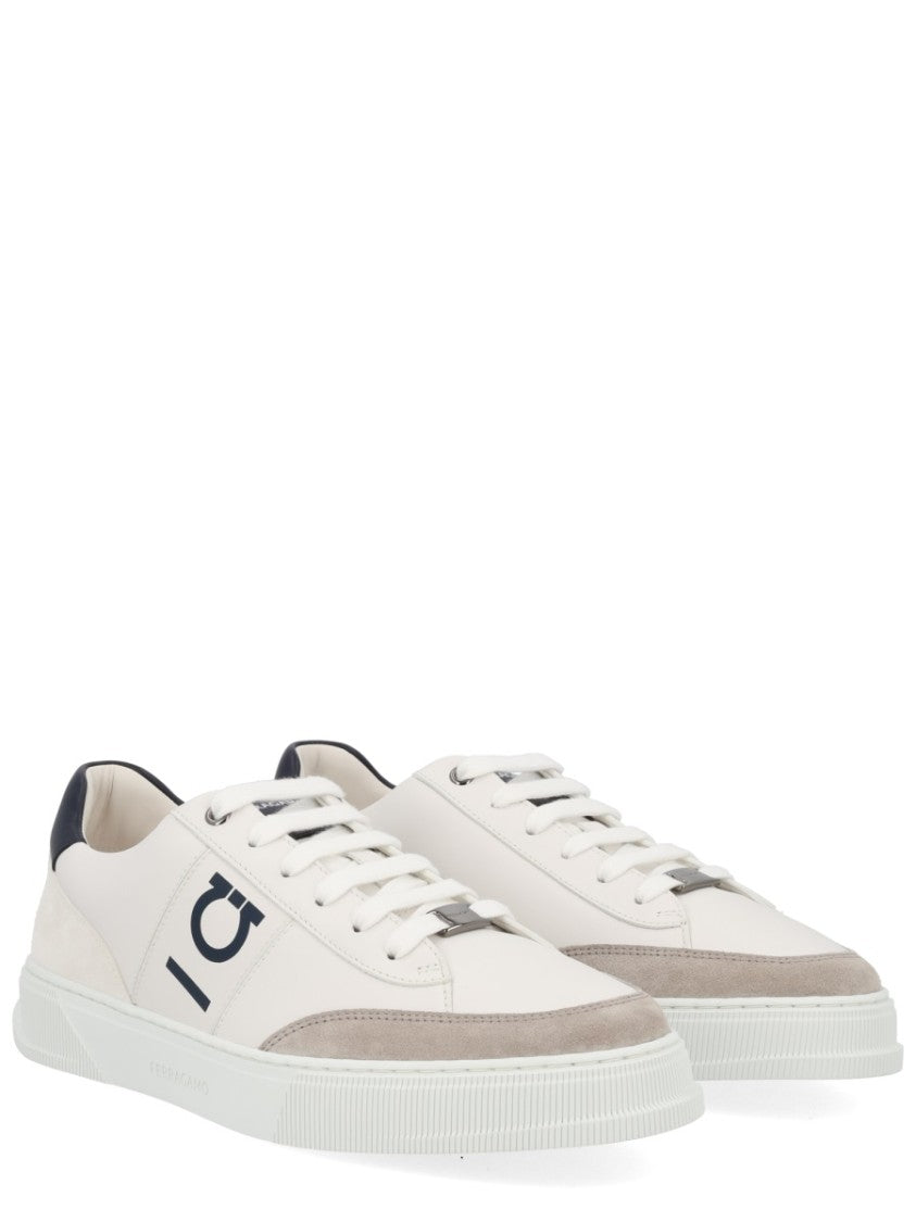 Ferragamo Gancini Suede Accent Low Sneakers