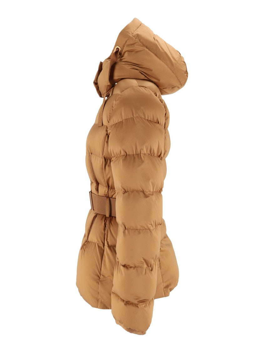 Elisabetta Franchi Quilted Padded Belted Hooded Coat