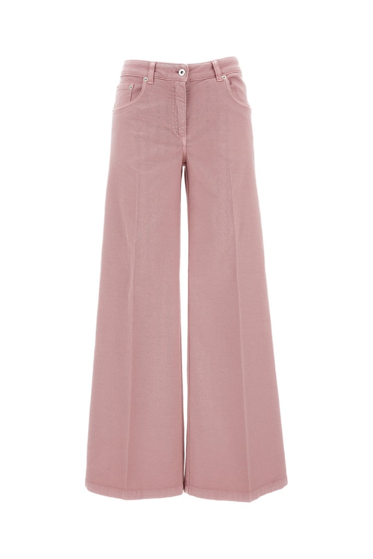 True Royal High-Waist Cropped Wide-Leg Pants
