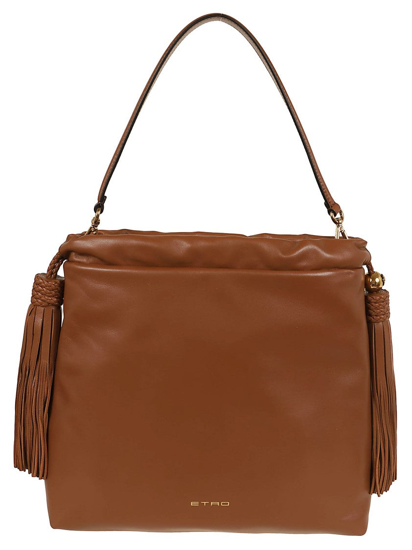 Etro Kalispera M Leather Bag With Artisan Tassels