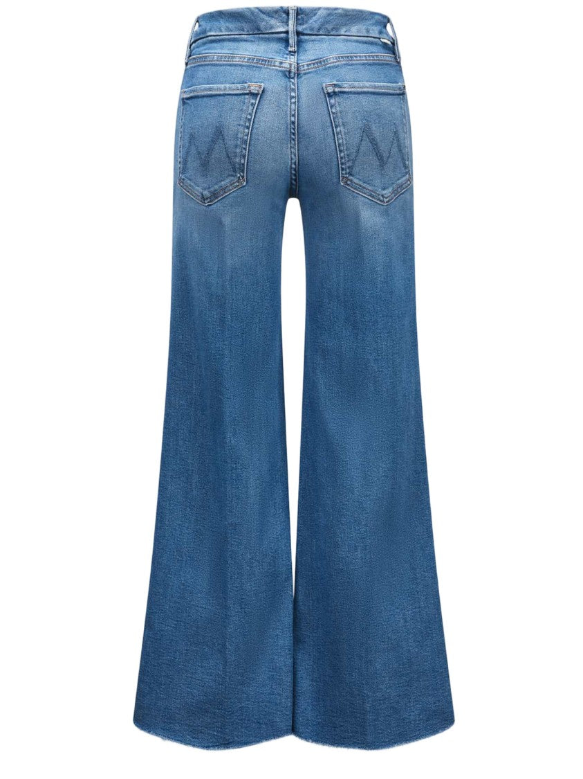 Mother Denim Stretch Cotton Wide-Leg Jeans