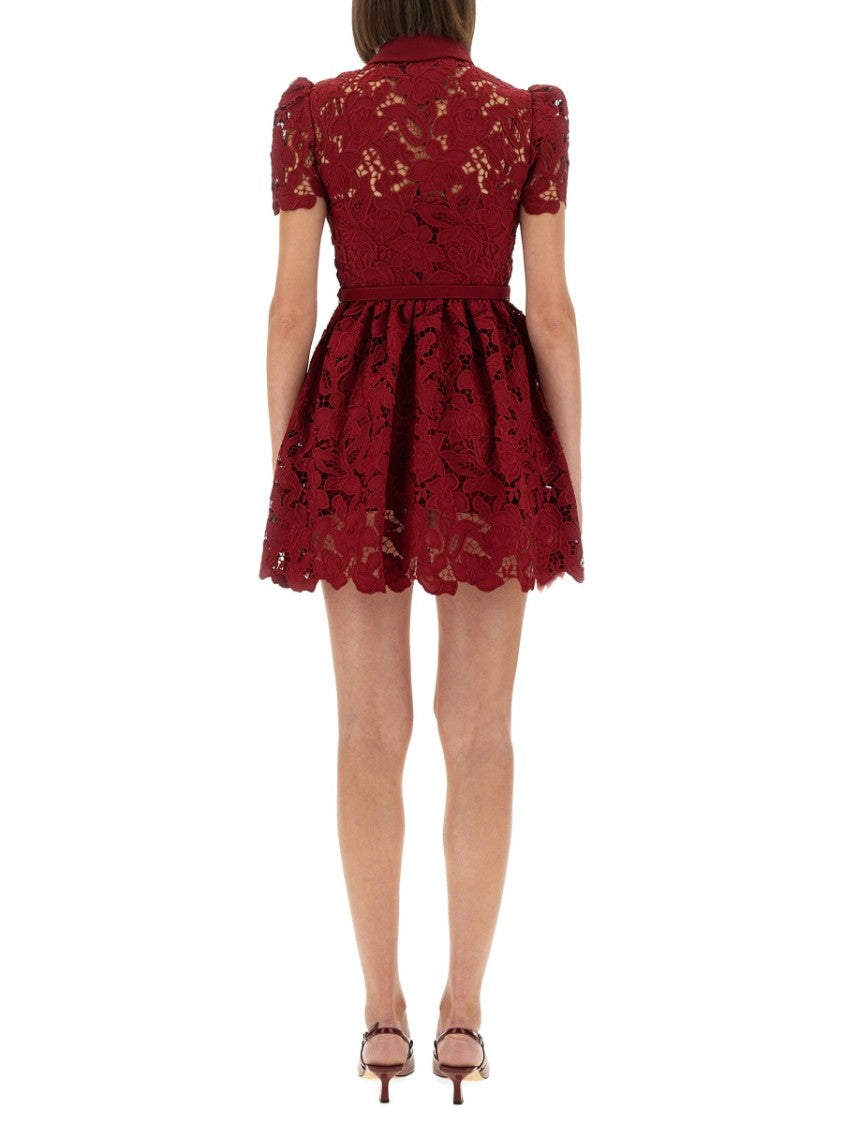 Self-Portrait Lace Mini Dress With Collar