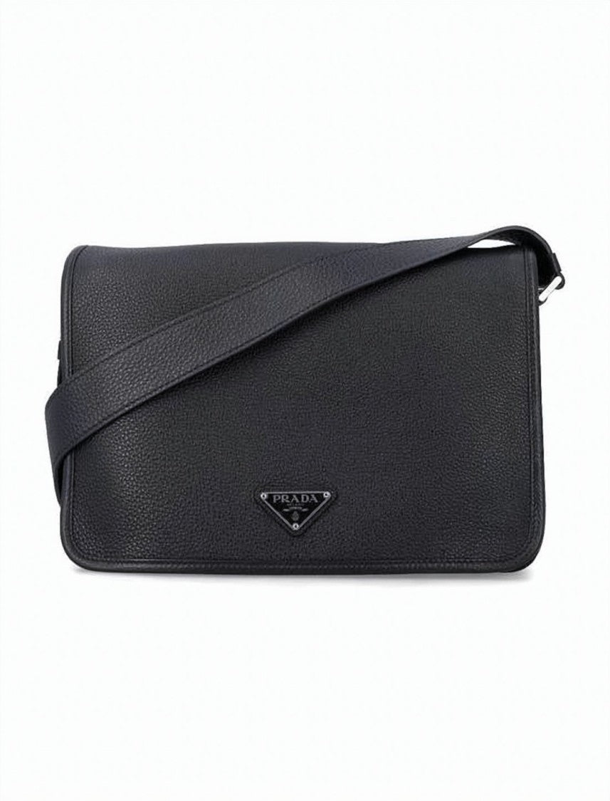 Prada Textured Calf Leather Shoulder Bag
