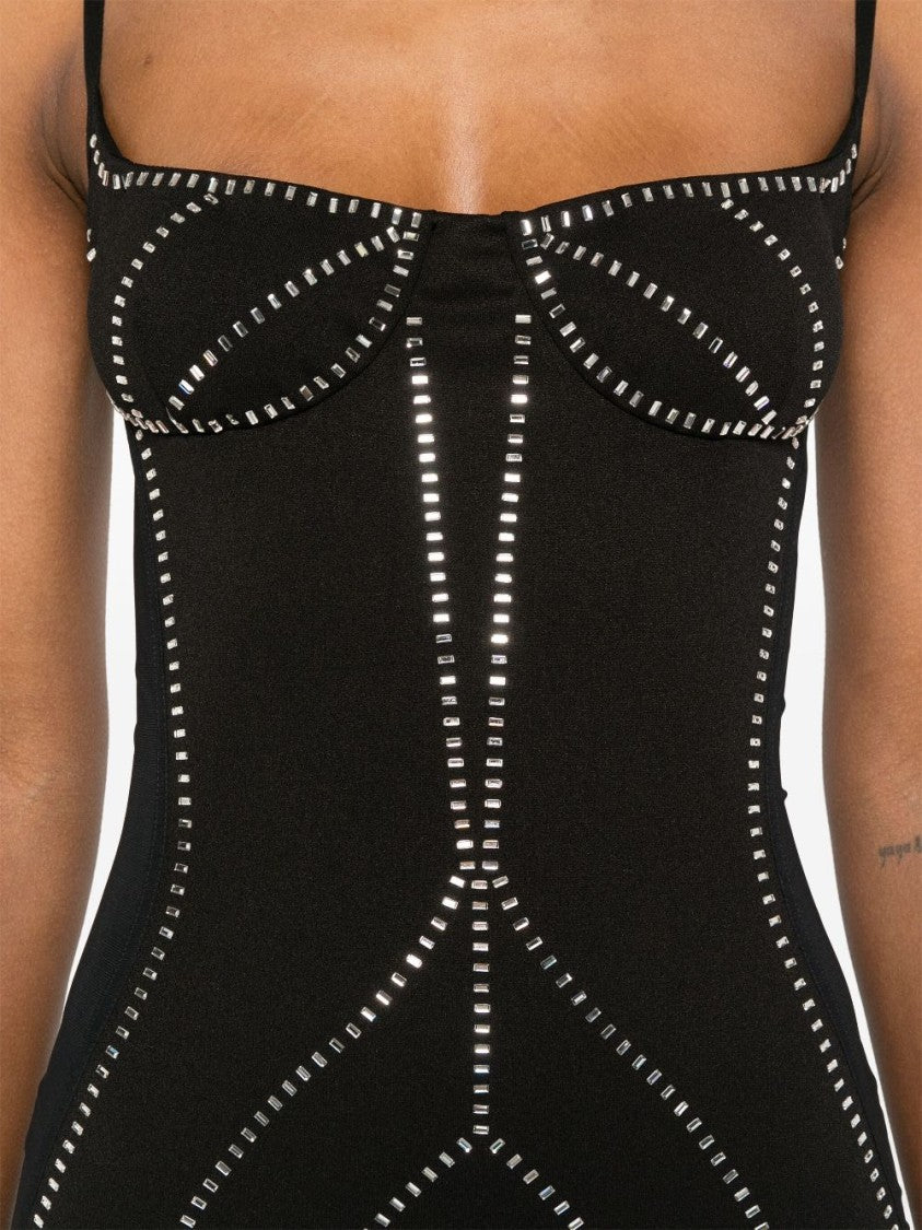 The Attico Form-Fitting Black Mini Dress