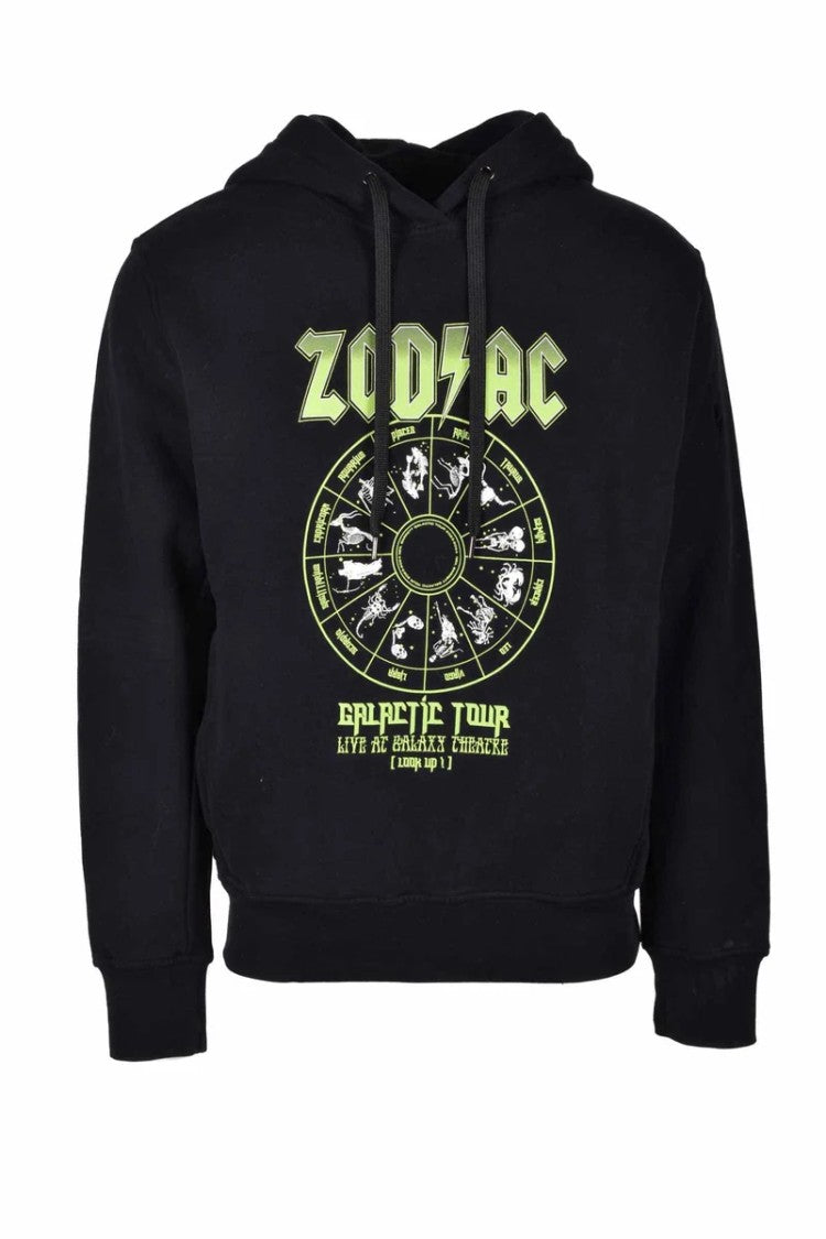 Neil Barrett Cropped Black Sweatshirt With Zodiac Graphic