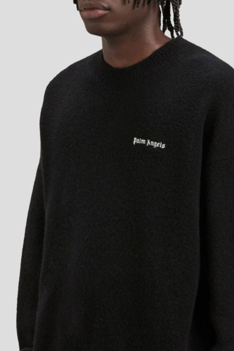 Palm Angels Basic Logo Sweater In Black