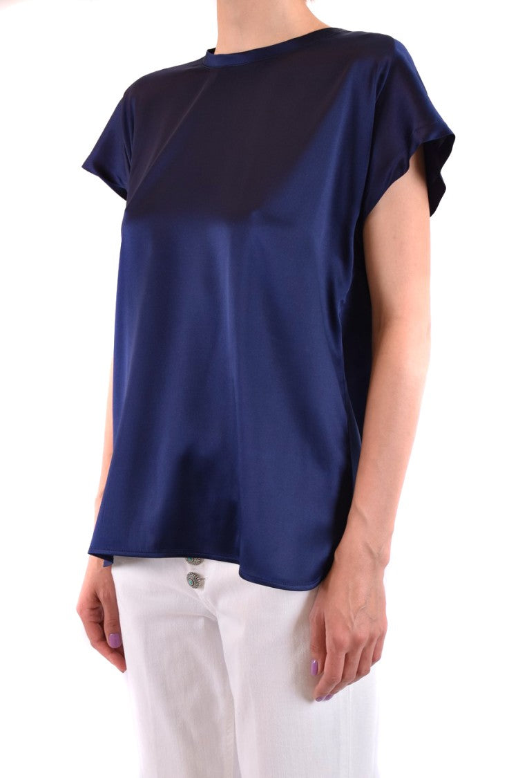 Pinko Short-Sleeved Silk Blend Top With Relaxed Fit