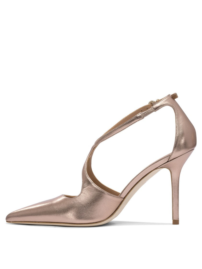 Lella Baldi Pointed Toe Bronze Heeled Pumps