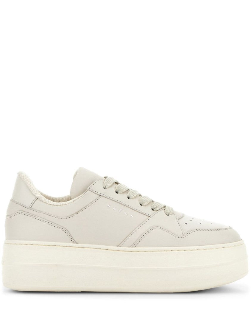 Hogan Calfskin Sneakers With Panel Design And Embossed Tongue