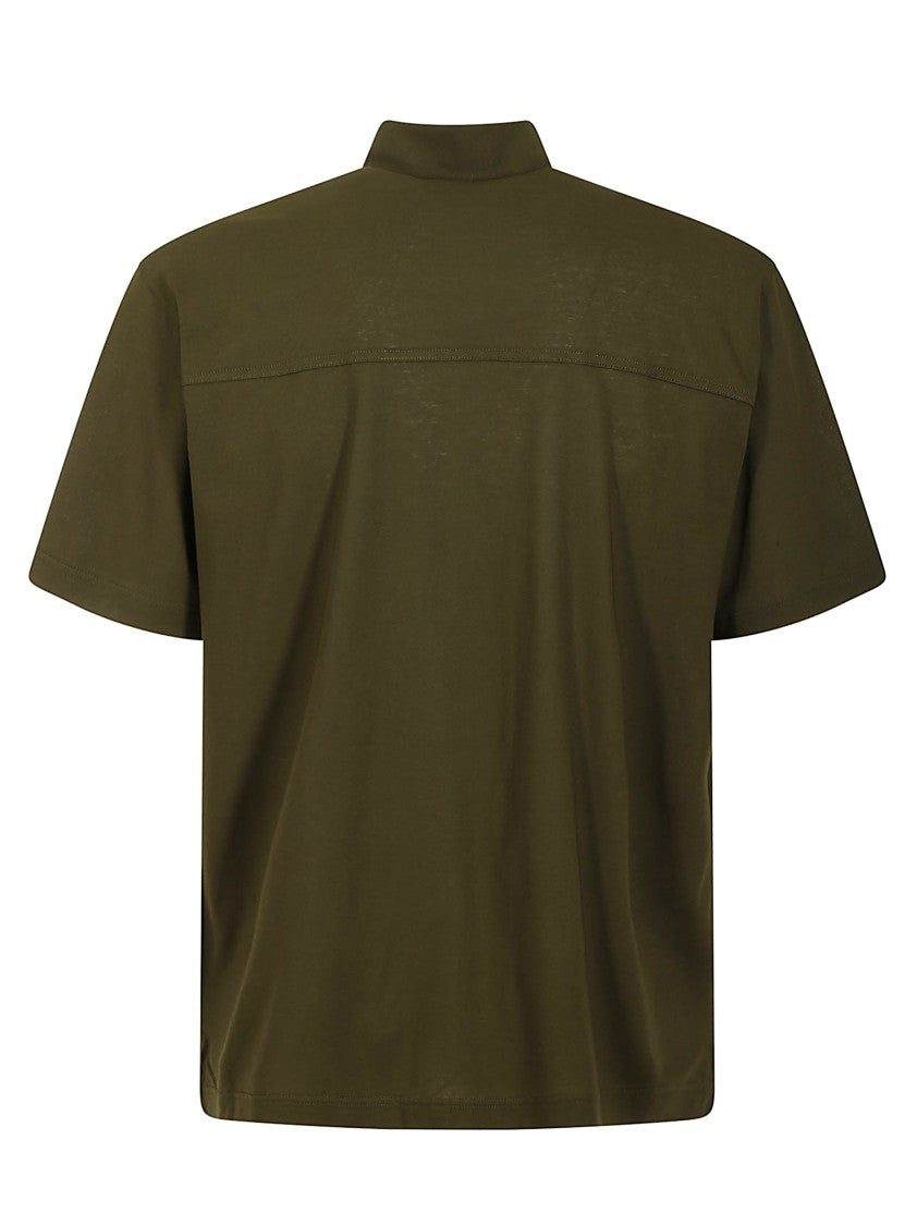 Herno Short-Sleeved Cotton Shirt With Classic Collar