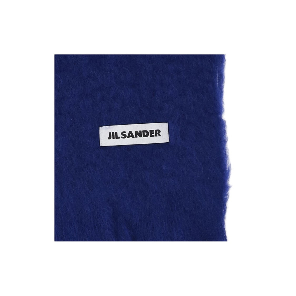 Jil Sander Blue Mohair Blend Fringed Scarf