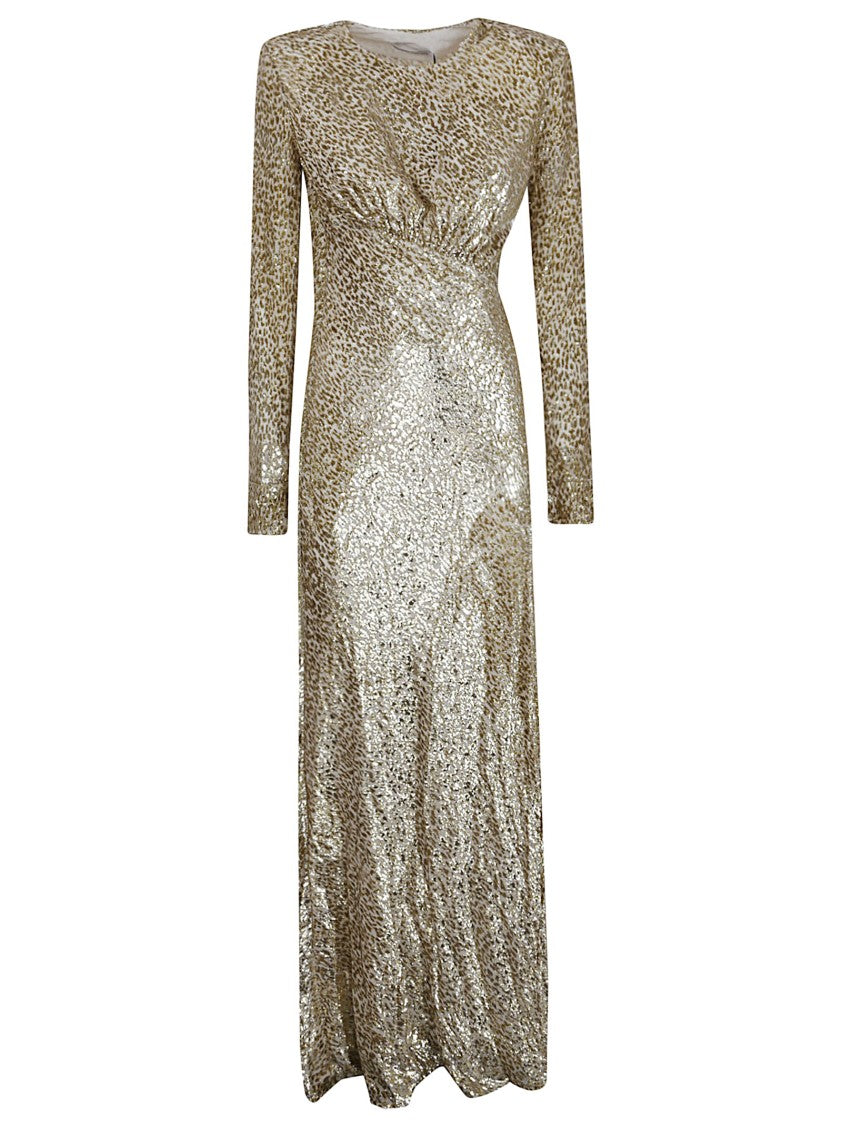 Self-Portrait Gold Fil Coup Maxi Dress