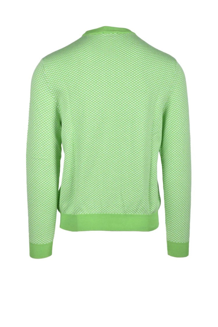 Heritage Apple Green Textured Cotton Sweater
