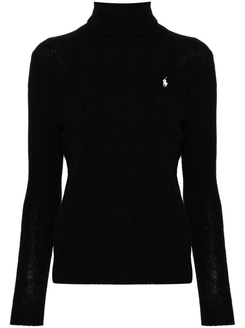 Polo Ralph Lauren Cable Knit Black Turtleneck Sweater
