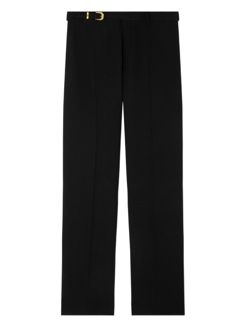 Versace Tailored Black Viscose Wool Crepe Trousers