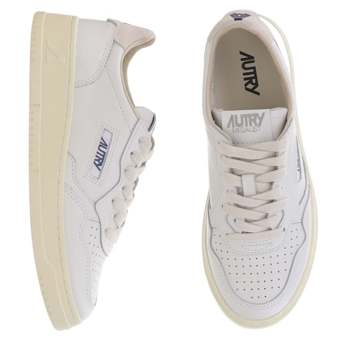 Autry White Leather Sneakers With Subtle Perforations