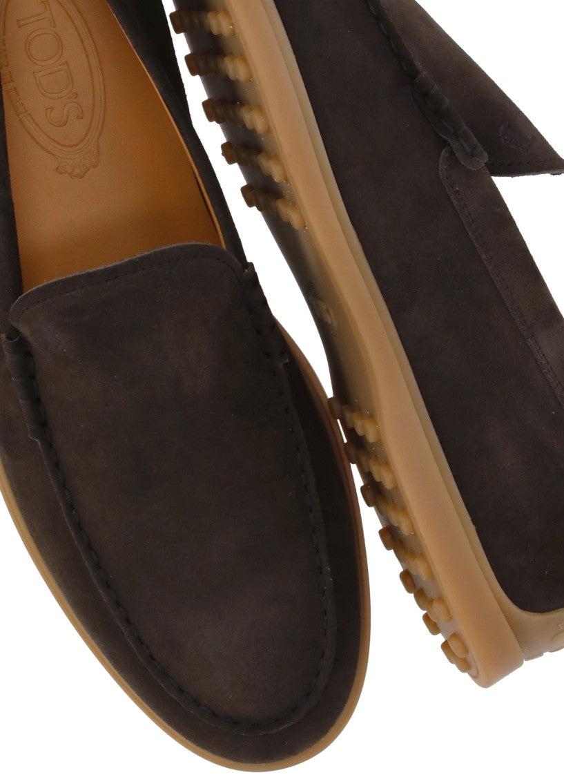 Tod's Brown Suede Leather Loafers