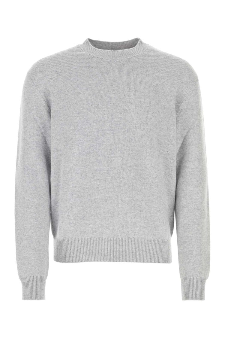 Bottega Veneta Melange Grey Stretch Cashmere Blend Sweater