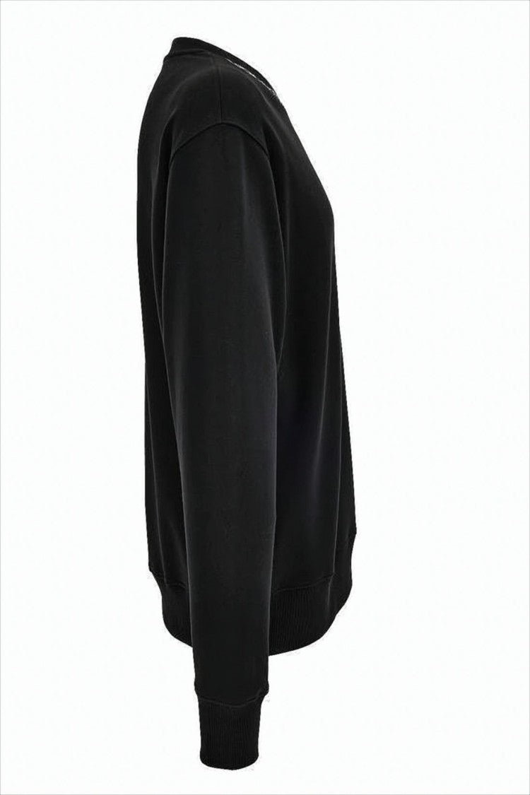 Versace Black Minimalist Hooded Sweatshirt With Subtle Branding