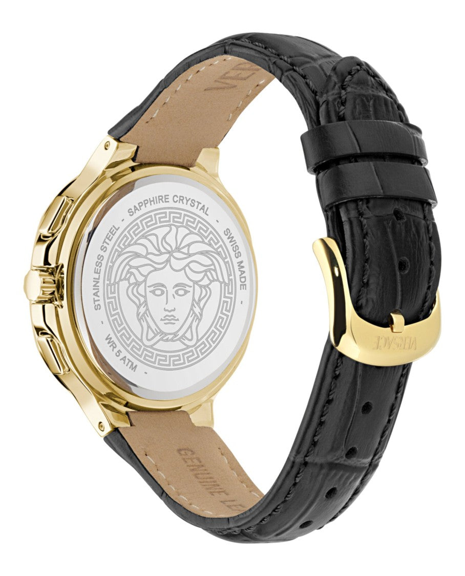 Versace V-Chrono Square Leather Watch