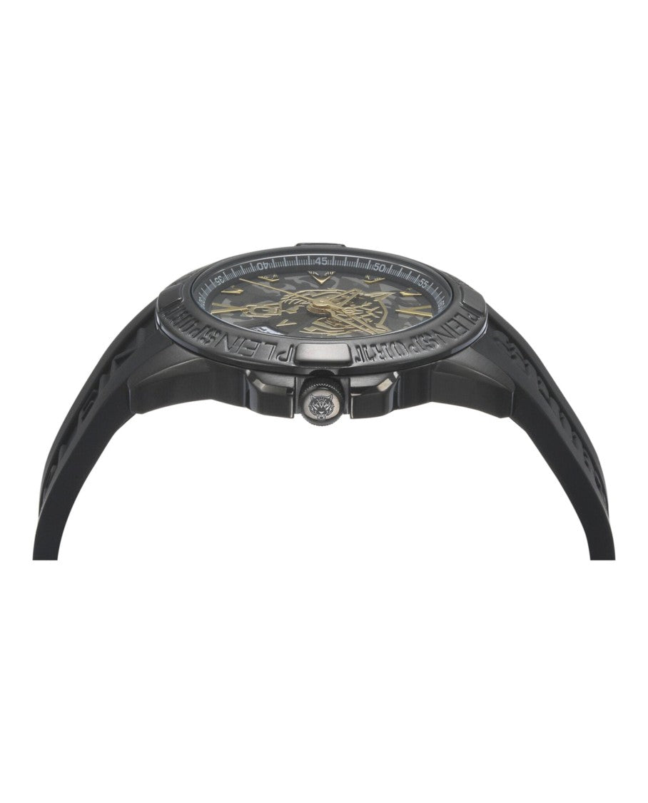 Plein Sport Camo Guilloche Dial Watch With Black Ip Case