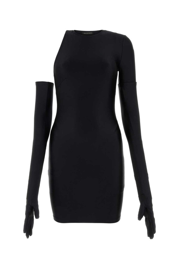 Balenciaga Black Stretch Nylon Mini Dress