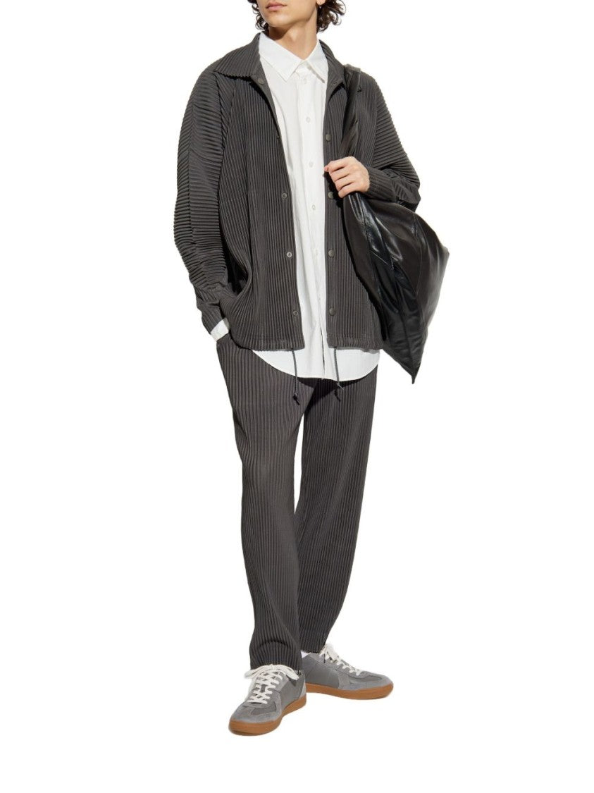 Homme Plissé Issey Miyake White Cotton Shirt With Front Button Fastening