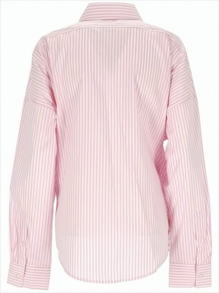 Diesel Wrap-Style Pink And White Striped Diesel Shirt