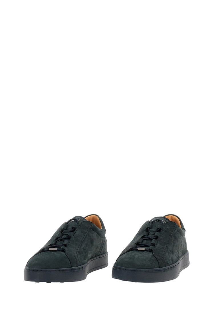 Tod's Blue Nabuk Velvet Calfskin Nubuck Sneakers