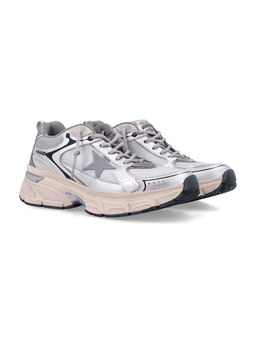 Golden Goose Lightstar Metallic Mesh Running Sneakers