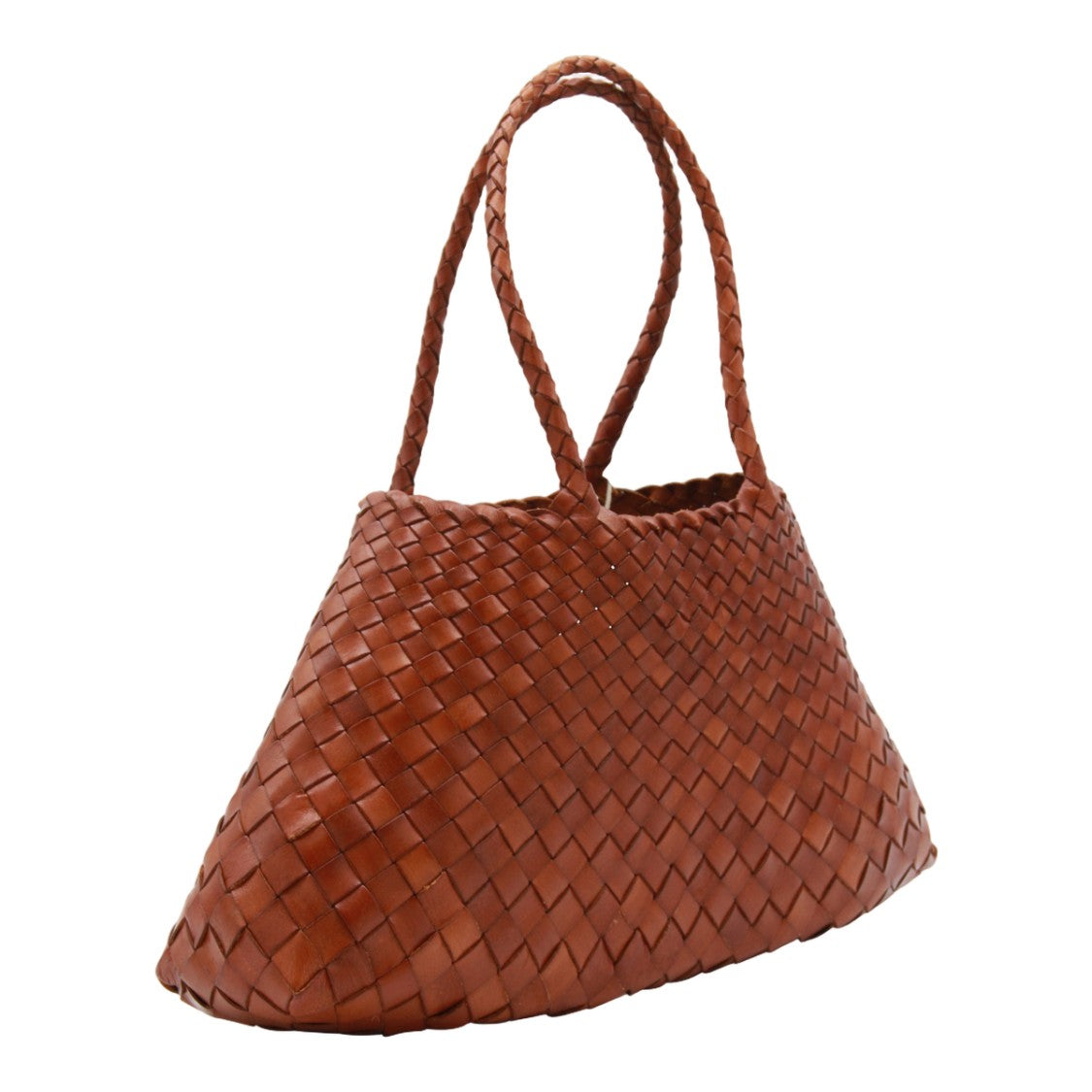 Dragon Diffusion Woven Leather Handbag With Braided Handles