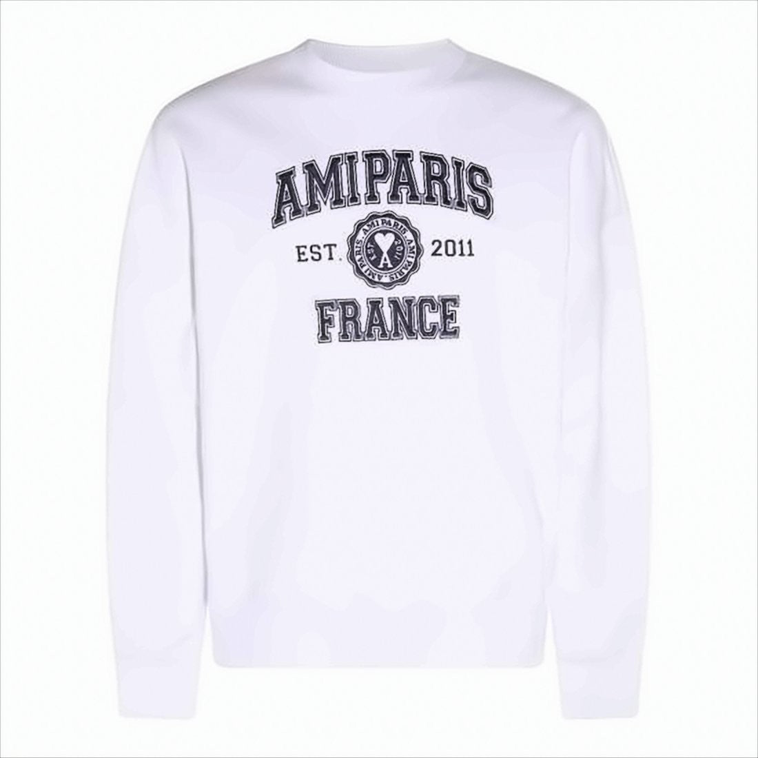 Ami Paris Long-Sleeve Sweatshirt With Collegiate-Style Emblem