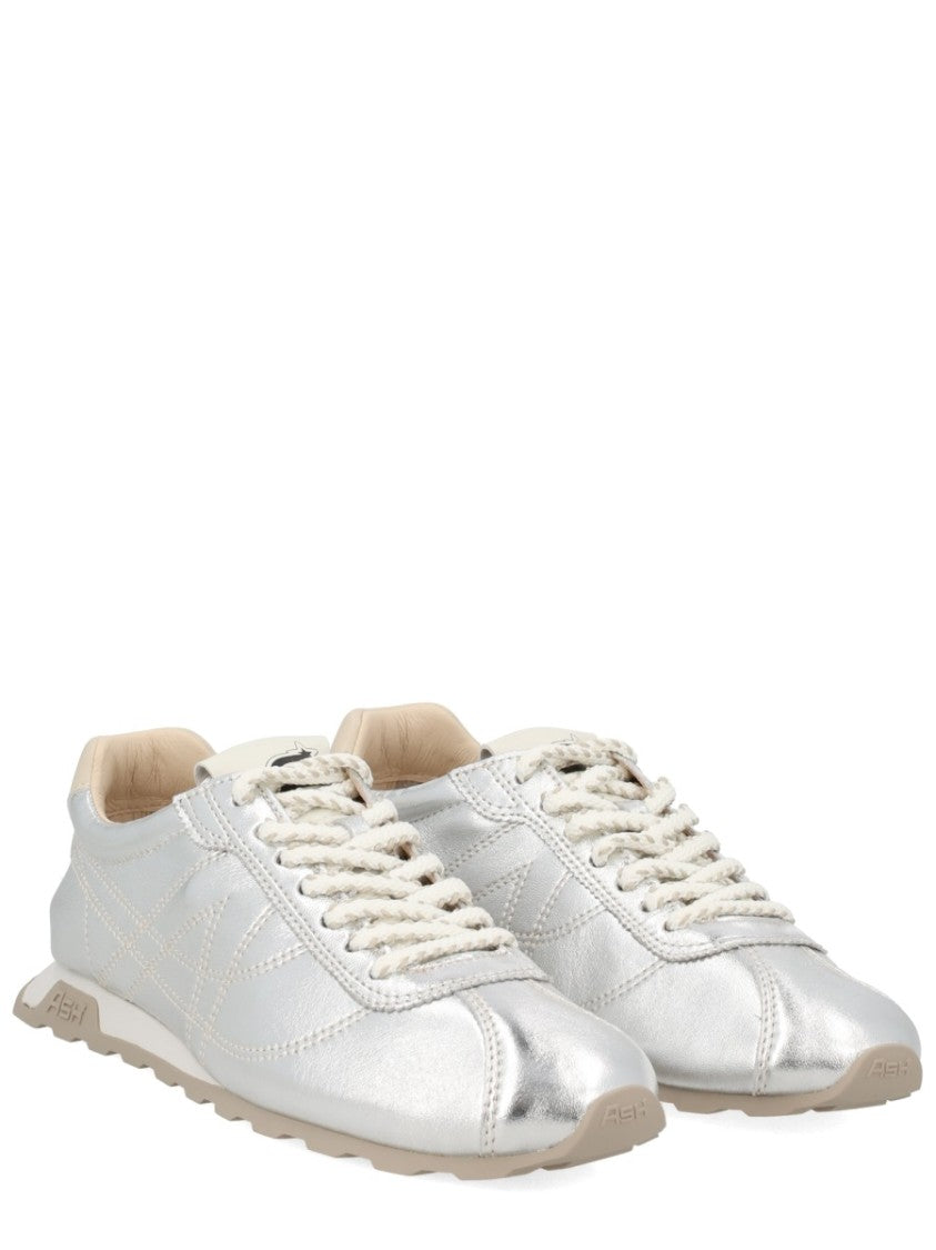 Ash Killbill Calfskin Metallic Silver Sneakers