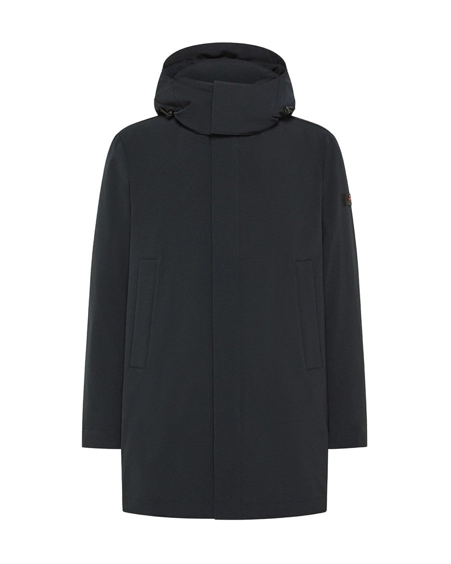 Peuterey Graphite Blue Technical Coat With Eco-Friendly Fabric