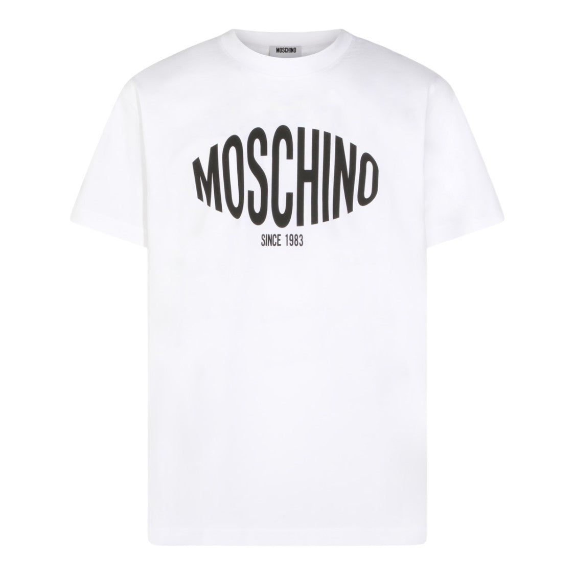 Moschino Short-Sleeve White T-Shirt With Bold Logo Print