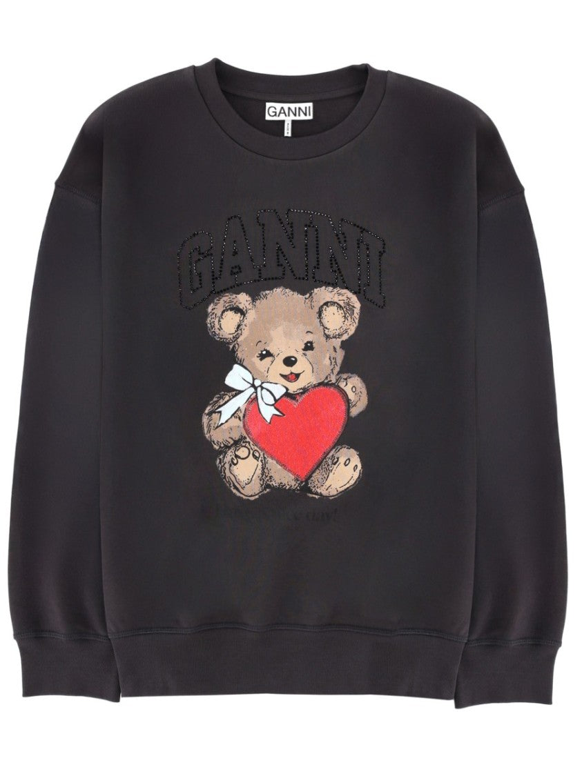 Ganni Teddy Bear Print Organic Sweatshirt