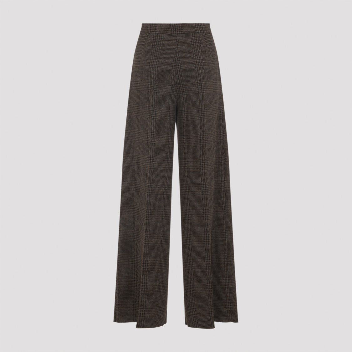 Max Mara Wide-Leg Trousers With High Waist And Checkered Pattern
